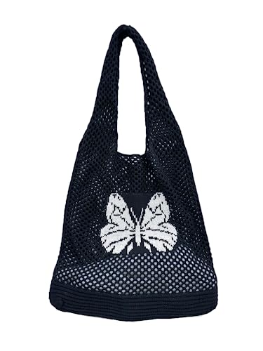 Image of ENBEI Beach Bag Crochet Tote bag for Women,Aesthetic Boho Large Bag,Foldable&Lightweight,Shopping,Beach,Travel,Daily Use
