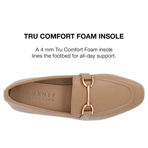 Image of Journee Womens Mizza Loafer Slip On Square Toe Dress Flats