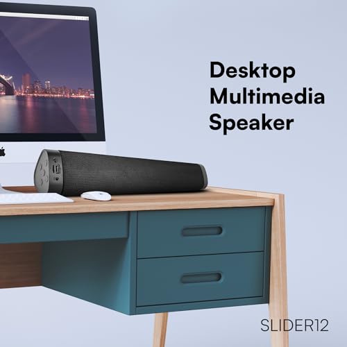 Image of HAPIPOLA SLIDER12 Bluetooth Speaker Immersive Audio | Good Bass | Light Weight 6 Hours Playback | Portable | Built in mic | TWS Pairing Support | dustproof | handfree Calling | Black