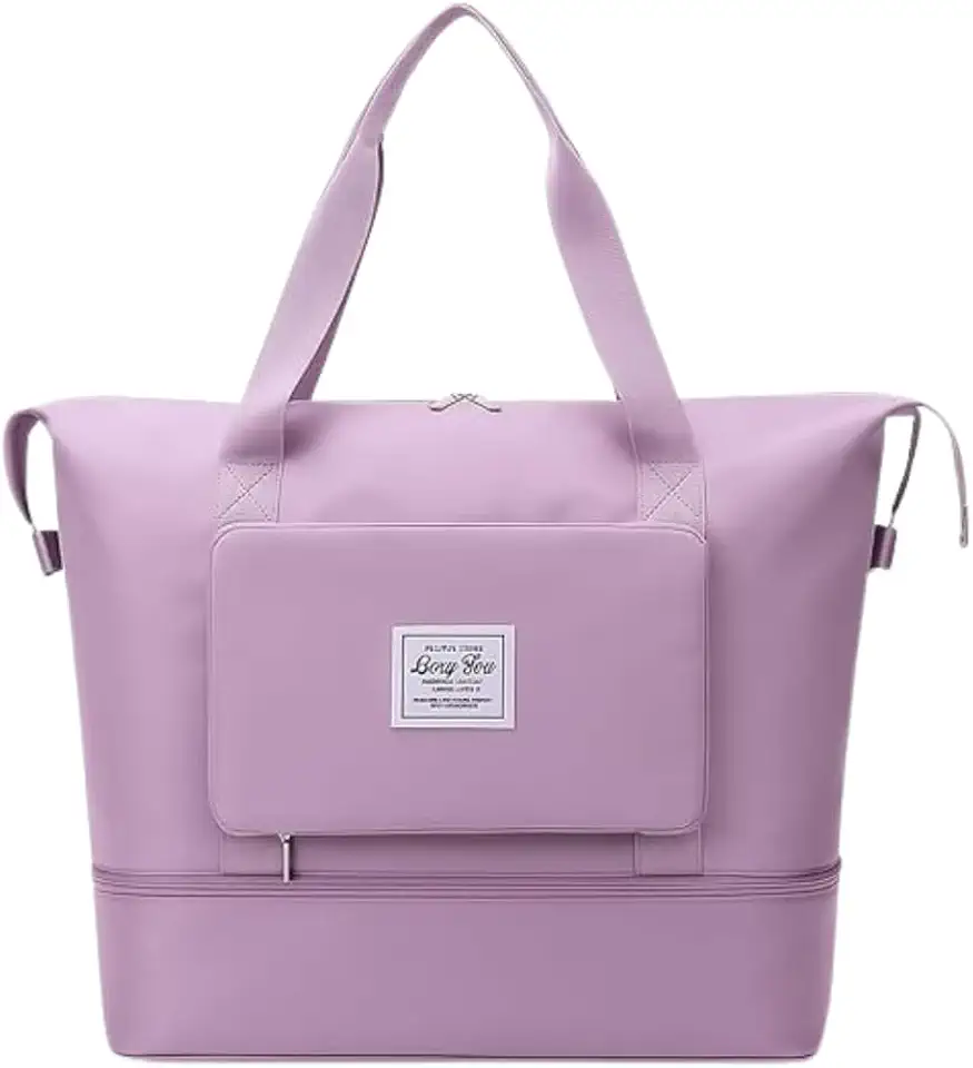 Bolsa Mala Dobrável Expansível e Impermeável Oxford – Ideal Academia e Viagem • Compartimento para Tênis/Roupas Molhadas • Alças Mão e Tiracolo Reforçadas