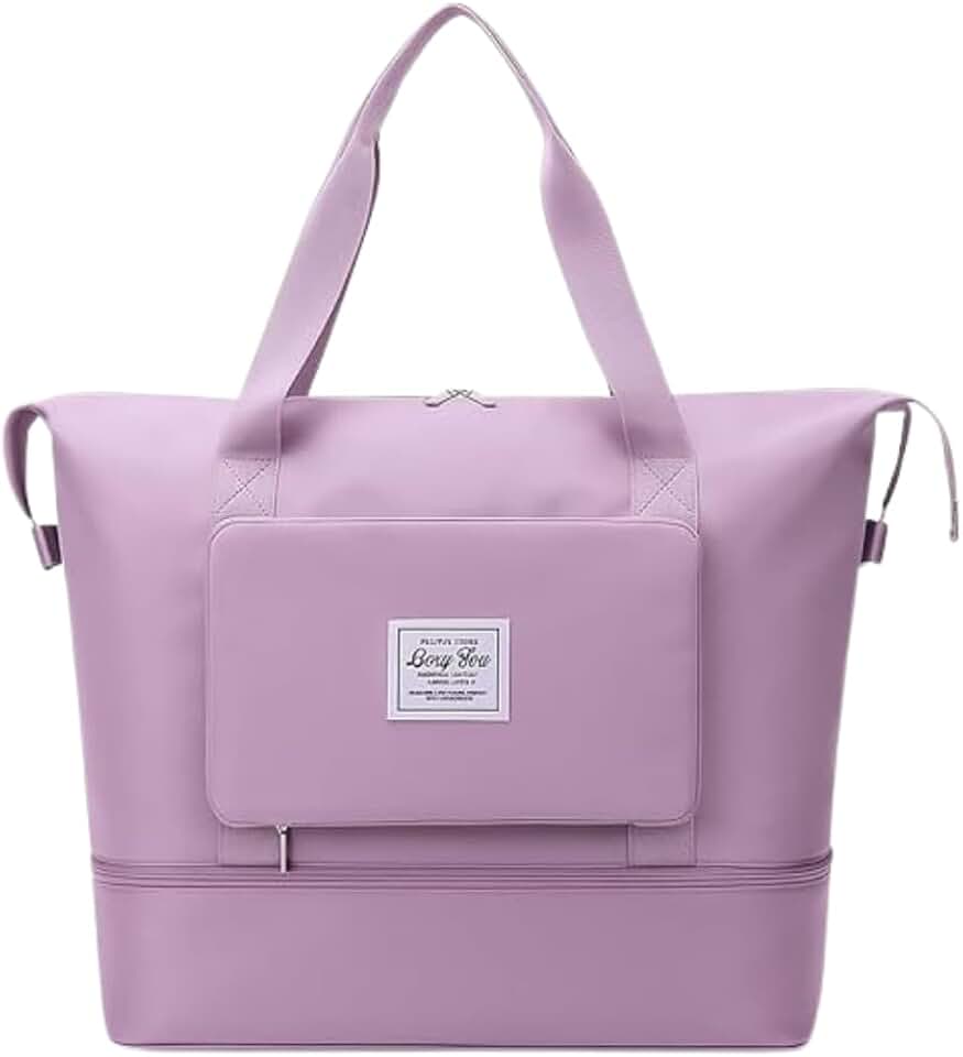 Bolsa Mala Dobrável Expansível e Impermeável Oxford – Ideal Academia e Viagem • Compartimento para Tênis/Roupas Molhadas • Alças Mão e Tiracolo Reforçadas