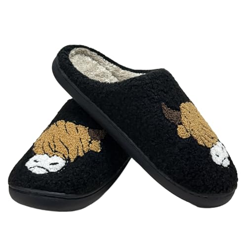 Cute House Slippers for Women Men Fluffy Plush Warm Animal Slippers Winter Comfy Bedroom Shoes3