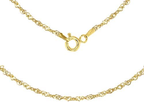 Carissima Gold Women’s 9 ct Yellow Gold Hollow 1.9 mm Diamond Cut Sing Curb Chain Necklace