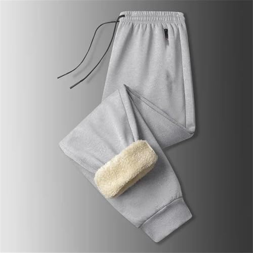 Men's Fleece Lined Sports Pants Loose Fit Trousers Comfortable Elastic Waist Sweatpants4
