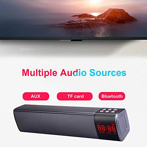 heaven2017 3D Surround Sound Bar Subwoofer Sem Fio Bluetooth Speaker TF USB com Rádio FM para Áudio