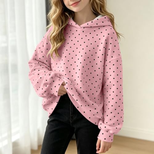 Girls Polka Dot Hoodie Trendy Fall Oversized Cute Kids Pullover Sweatshirt - image 6