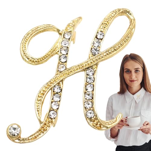 HiXip Épingles à Lettres en Or initiales | Broches en Forme de Lettre dorée pour Femmes | Ornements de Lettres, Bijoux à épingles pour Femmes, Cadeau de Remise de diplôme de Mariage d'affaires