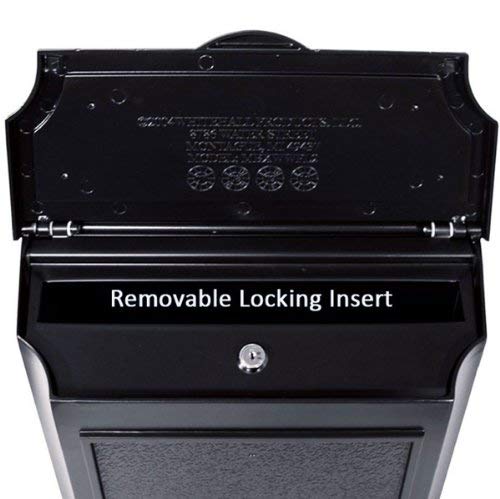 Whitehall Products Locking Wall Mounted Large Mailbox, Black #TOP2