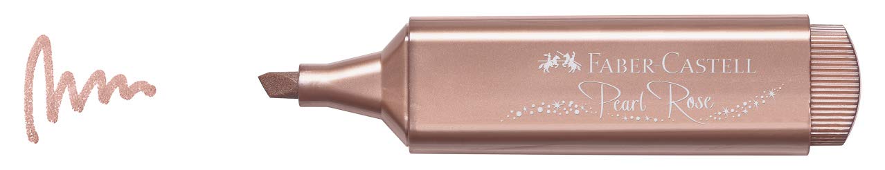 Faber-Castell Textliner 46 Metallic Pearl Rose Textmarker – Box mit 50 Stück