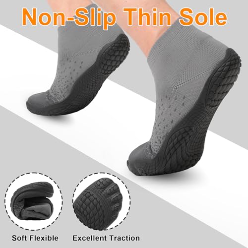 Image of Barefoot Socks Shoes for Women Men | Wide Toe Box, Zero Drop Feel, Slip-On Sock Fit, Durable Rubber Sole, Removable Insole, for Gym, Beach, Travel, Outdoors