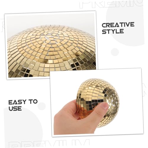 3 unidades de bolas espejadas doradas en forma de hemisferio, decoración mural reflectante para cocinas y eventos de DJ, fácil de limpiar miniatura 3