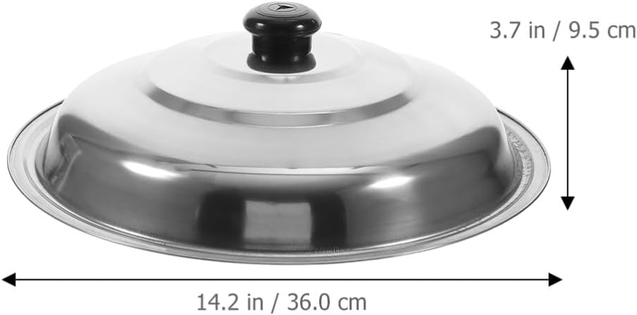 Cabilock 14 Pan Lid Stainless Steel Pot Lid Universal Pans Lid Cover Cooking Pot Skillets Lid Round Dome Pot Replacement Frying Pan Cover Cookware Lids Skillet 36cm