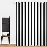 GCIREC Duschvorhang, 120x200cm, Schwarz & Weiß Moderner Minimalismus Vertikale Streifen Wasserdichter Stoff Maschinenwaschbarer Badezimmervorhang mit Haken