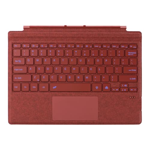 Zoof Type Cover for Microsoft Surface Pro 7+ - Pro 7-6 - 5-4 - 3, 12.3 inch, Ultra-Slim Wireless Bluetooth Tablet Keyboard with Multi Touchpad (Poppy Red)