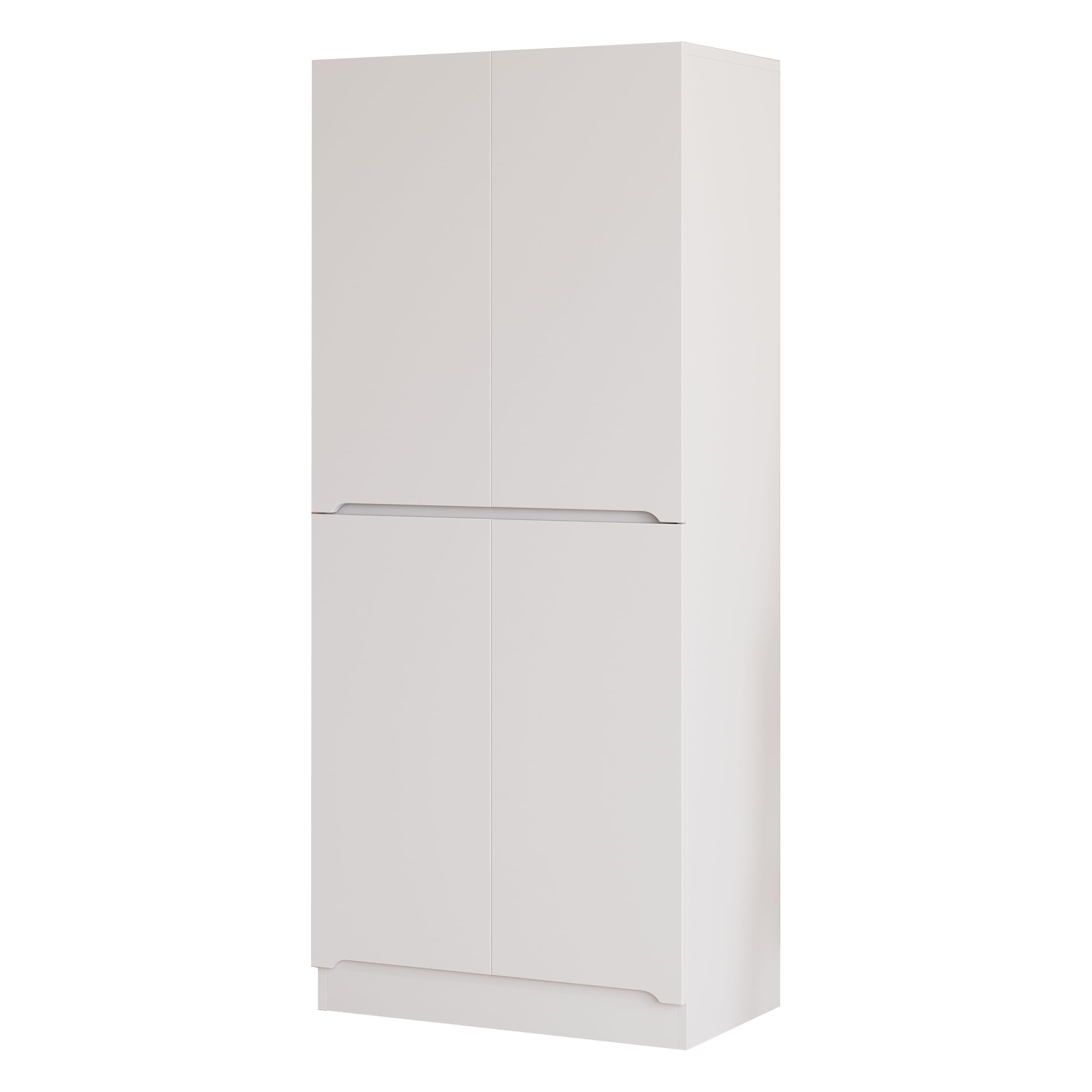 Armadio 70 × 40 × 170 cm, design a doppia porta con piccolo vano portaoggetti, bianco