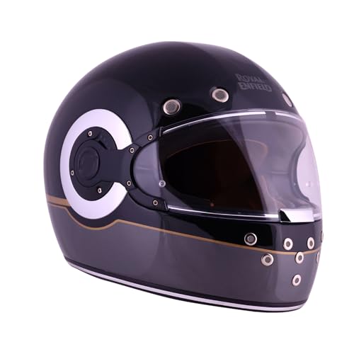 Royal Enfield RF1 FF Meteor Full Face Helmet | Certification: ISI & DOT | Added Safety: High Strength 3 Piece EPS | Outer Shell: High Impact Grade ABS | 4 Metal Mesh Intake Vents | Black XL
