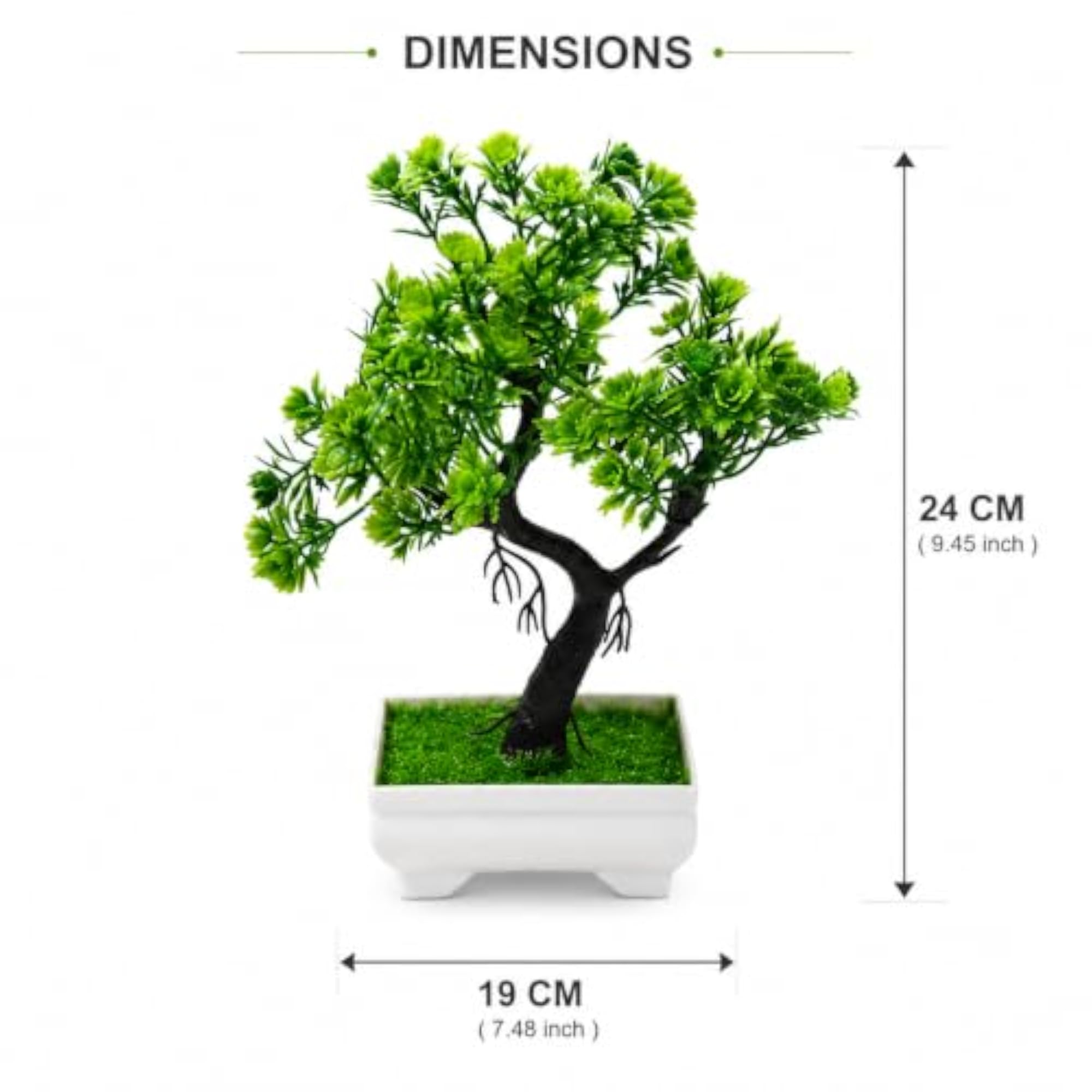 Artificial Bonsai Plant with White Pot, 24 cm