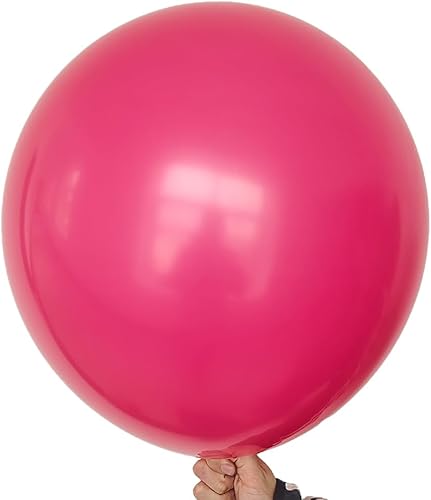 KALOR Globos de color rosa intenso de 18 pulgadas, 10 globos de látex mate de color rosa intenso, globos redondos grandes para bodas, baby shower,