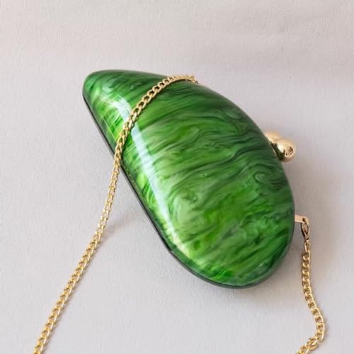 Image of Acrylic Shell Shaped Bag Luxury Marble Clutch Evening Purses for Women Glitter Handbag for Wedding Cocktail Party Prom