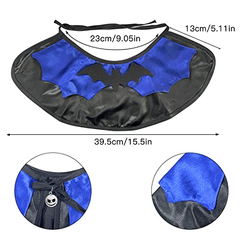 Halloween Cat Costume: Cat Witch Hat With Pet Cape, Funny Cat Wizard Costume, Cat Halloween Party Cosplay Clothes, Cute Cat Outfit For Cats Kittens Small Dogs (Blue) #TOP7