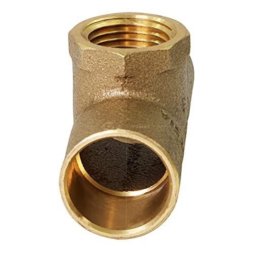 Supply Giant Ddgu3412 C X C X F Lead-Free Cast Brass Tee Fitting With Solder Cups And Female Threaded Branch, 3/4'' X 3/4'' X 1/2'' #TOP2