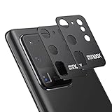 Zutoben 2 Pack for Samsung S20 Ultra Camera Lens Protector Case Alloy Metal Galaxy S20 Ultra 5G Camera Screen Lens Protector Protective Cover Easy Installation [Not Affect Flash] (Black)