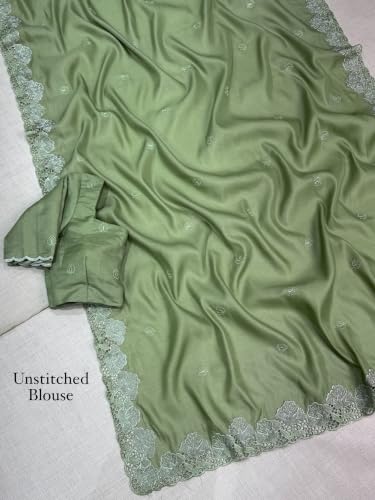 Generic thread embroidery silk saree – image 4