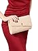 SweatyRocks Women's Metal Envelope Foldover Bag Fashionable Clutch Bag Crossbody Bag Strap Apricot One-Size