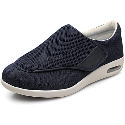 STUNAHOME Extra Wide Width Shoes Women Men Orthopedic Diabetic Shoes with Memory Foam Adjustable Walking Shoes for Elderly Arthritis Edema Swollen Feet Thumb Valgus Dark Blue Cover