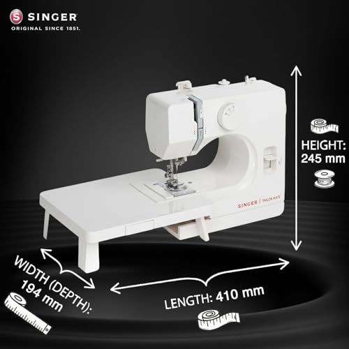 Image of SINGER Tailor Mate Straight Stitch Sewing Machine with Free Arm | LED Light, Foot Pedal & Extension Table | 3 Stitch Length Options | 1-Year Warranty | Gifts for Woman