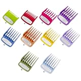 10-Pack Clipper Guards Set for Most Hair Clippers, Replacement Blades Protection Compatible with Wahl Clippers & Other Brands,Multicolor