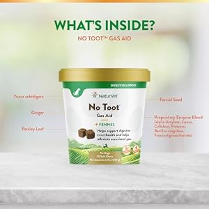 NaturVet – No Toot Gas Aid For Dogs Plus Fennel – 70 Soft Chews | Alleviates Intestinal Gas | Helps Reduce Stool & Urine Odors | 30 Day Supply NaturVet – No Toot Gas Aid For Dogs Plus Fennel – 70 Soft Chews | Alleviates Intestinal Gas | Helps Reduce Stool & Urine Odors | 30 Day Supply