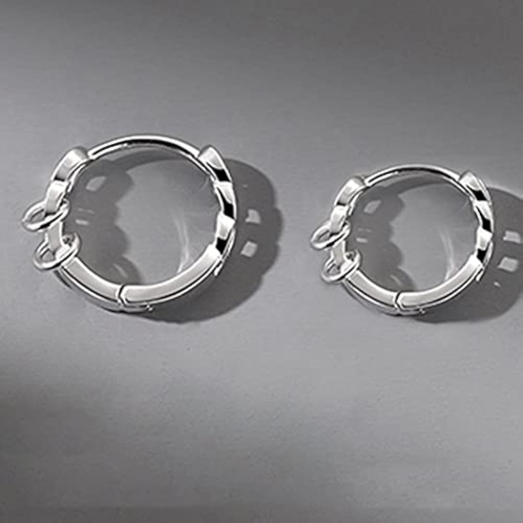 Men's Smooth Mini Dainty Personalized Hoop Earrings, 2PCS
