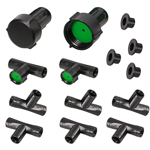 AEACUS Soaker Hose Fittings, Quick Set Connectors, female & male & feeder & tee Accessories for 3/8