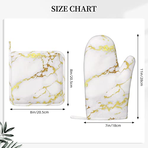 Marble Oven Mitts Pot Holders Set Silicone White Gold Kitchen Gloves Potholders Heat Resistant For Chef Baking Cooking Grilling Bbq 4 Pack Mitt #TOP2