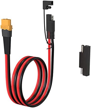 ELFCULB 10AWG XT60 to SAE Connector Extension Cable with SAE Polarity Reverse Adapter for Portable Power Station Solar Panel Solar Generator(2FT)