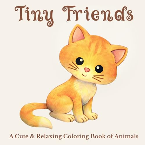 Tiny Friends: A Pocket-Size Animal Coloring Book with Simple, Bold Designs for Calm Moments (Tiny Worlds Coloring Collection)
