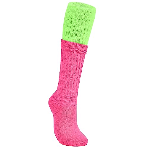 Image of Zando Slouch Socks for Women - 80s 90s Knee High Scrunch Socks Soft Long Stacked Boot Sock Warm Winter Sock Daily Wear