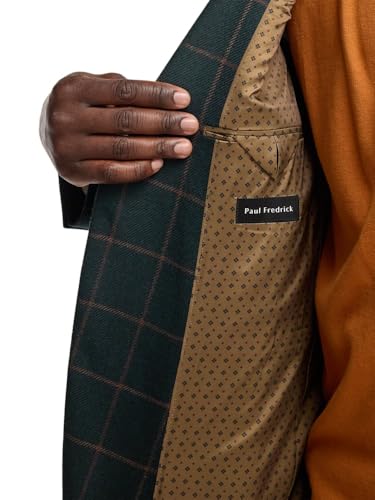 Paul Fredrick Men's Wool Blend Windowpane Single Breasted Notch Lapel Sport Coat4