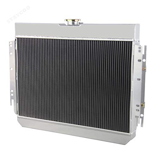 STAYCOO 4 Row All Aluminum Radiator +2X12\" Fan +Shroud+Relay Kit for 1963-1968 Chevy Bel Air/Impala/Chevelle/Biscayne/Caprice &Multiple Cars
