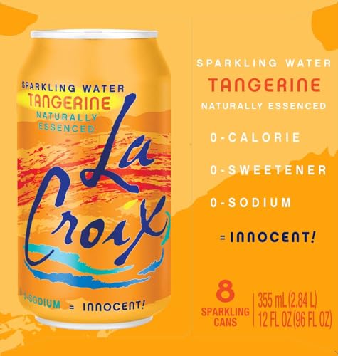 Sparkling Water Tangerine 355 ml x 8, Zero Calorie, Zero Sweetener, Zero Sodium