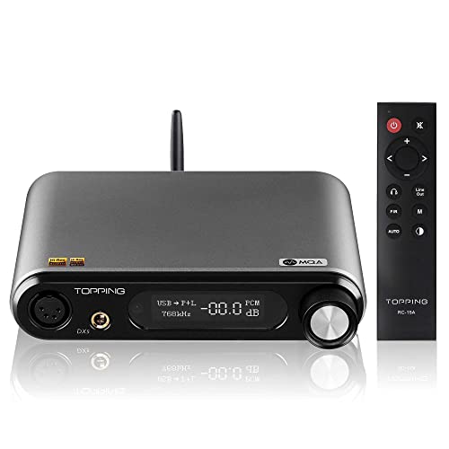 Image of Topping DX5 MQA DAC Headphone Amp Full Balanced Audio Decoder ES9068AS*2 Chip NFCA USB /Optical /Coaxial Full MQA Decoding DA Converter Bluetooth LDAC XLR /RCA Output Headphone Amplifier (Gray)