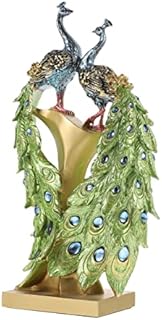 Resin Peacocks Statue Desktop Adornmen: Creative Peacock Decor Indoor Home Adornment Craft Resin Peacock Figurines Wedding Gifts for Home Bedroom Office