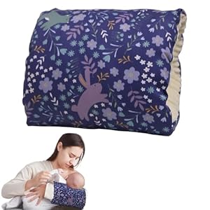 Baby Feeding Arm Pillow,Soft Cotton Cradle ArmPillow for Newborn, Baby Nursing Pillow Head Support Pillow for Breastfeeding（Blue）
