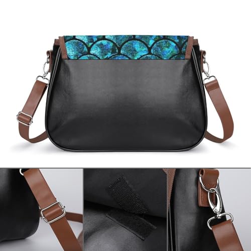 Blilng Fish Dragon Scales Crossbody Bag Anti-Theft Side Shoulder Bags Adjustable Leather Messenger Bag Unisex3