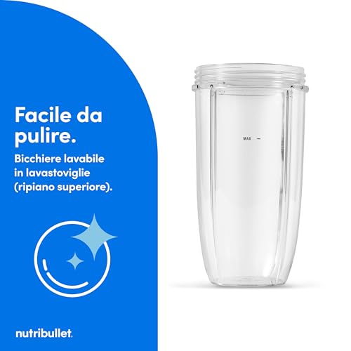 Nutribullet Pro 900 - Frullatore Multifunzione, Frullatore Per Smoothie Nutrienti, Frutta E Verdura, Design Compatto, Uso Facile E Pulizia Veloce, 900W, Bicchiere 710Ml, Rosa Opaco (NB904MACL) - 7