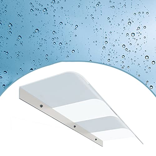 屋根庇 ひさし雨よけ PC 80cm,100cm,120cm, パティオ キャノピー 雨雪 家具保護 庭園ドア 窓屋根後付け 拡張可能 設置が簡単