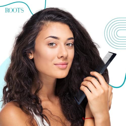 Image of ROOTS - Professional Hair Cutting Comb | Salon Grade - For Men & Women | Ideal for Sectioning & Colouring | Round Teeth prevent Hair & Scalp damage | Length - 7.2 Inch | Model No. 402