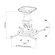 PureMounts Beamer Deckenhalterung Spider-Plus-B - 25 grad neigbar und 360 grad drehbar, 220mm Deckenabstand,(15kg), Lochabstand 180-310mm, schwarz