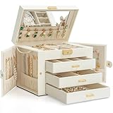 AKOZLIN Joyero grande de 4 niveles,